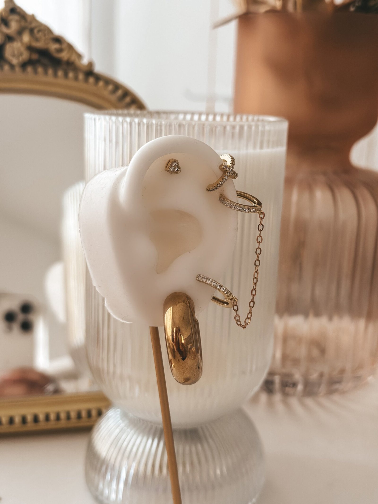 Valeria - Double Hoop Chain Earring - Image 2